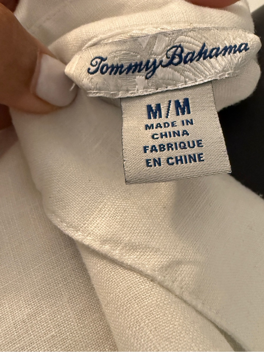 Tommy Bahama White Linen Button-Front Midi Dress with Tropical Hem Size M - Picture 9 of 11